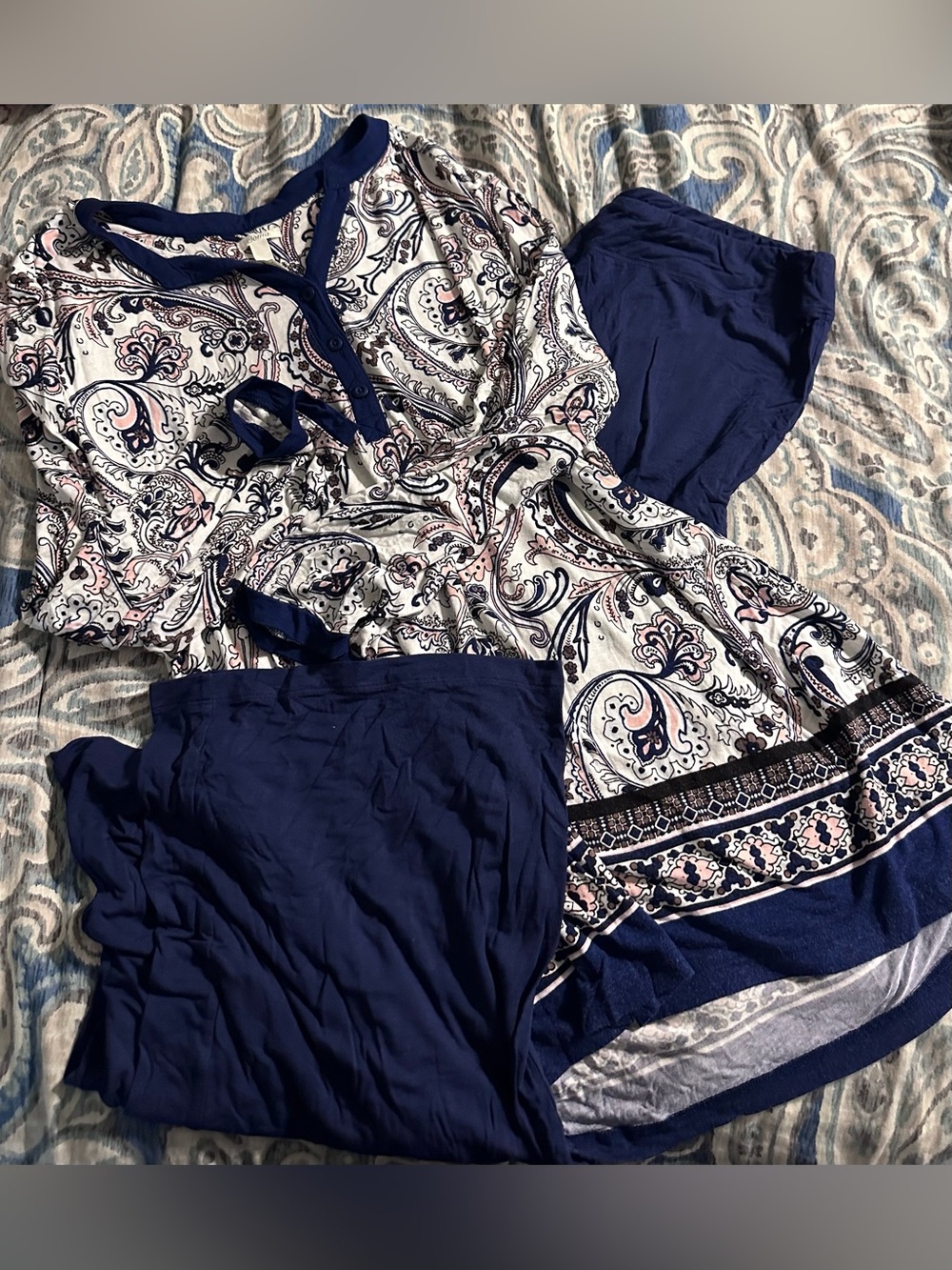 Soma Navy & White Paisley Sleep Set